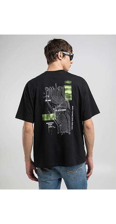 オーバーフィット ベーシックジャ－ジーコットンプリントTシャツ 詳細画像